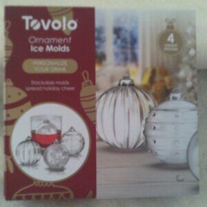Tovolo Christmas Ornament Ice Molds Set of 4 Tree Snowflake Holiday Gift Drink